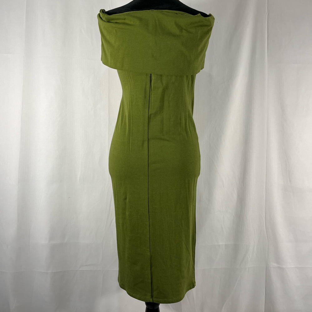 Off the shoulder Bodycon dress, green, Olive green, Large - Picture 4 of 10